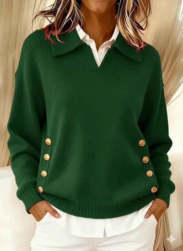 VARIETTE | Maglione in Maglia con Scollo a V con Colletto
