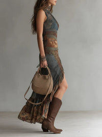 Elena | Abito Maxi Monospalla con Spacco