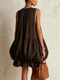 Colette | Abito Mini Marrone Senza Maniche