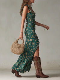 Garance | Boho Abito Maxi Verde con Volant