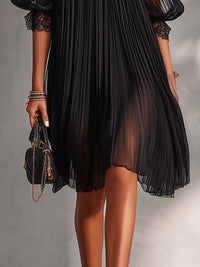 Camille | Abito Mini in Chiffon Nero con Spalle Scoperte