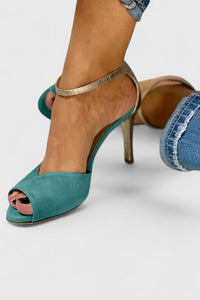 Roksana | Scarpe con Tacco in Pelle Vegana Blu
