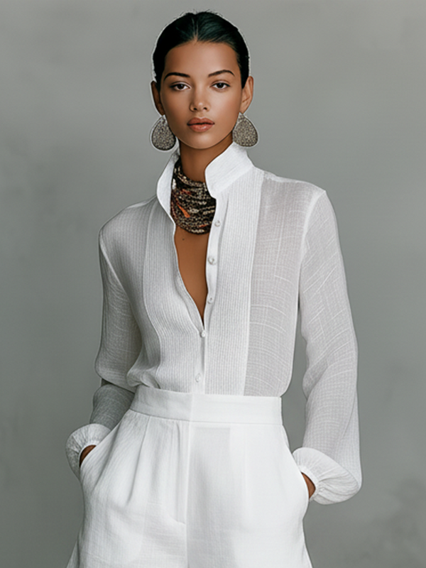 Rozenn | Camicia in Lino con Colletto