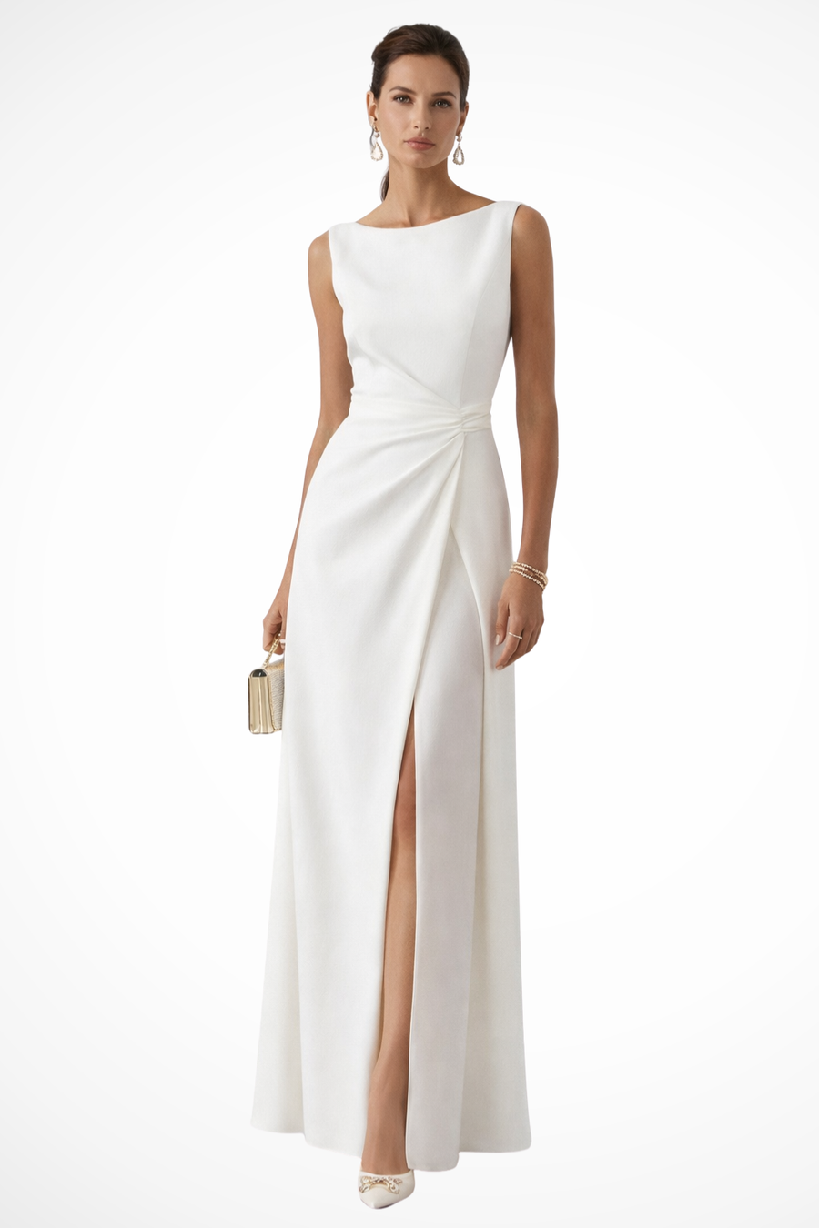 Clarissa | Abito Maxi Senza Maniche Drappeggiato