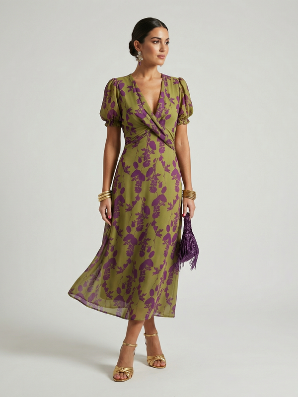 Violet & Grace | Abito Midi con Motivo Floreale