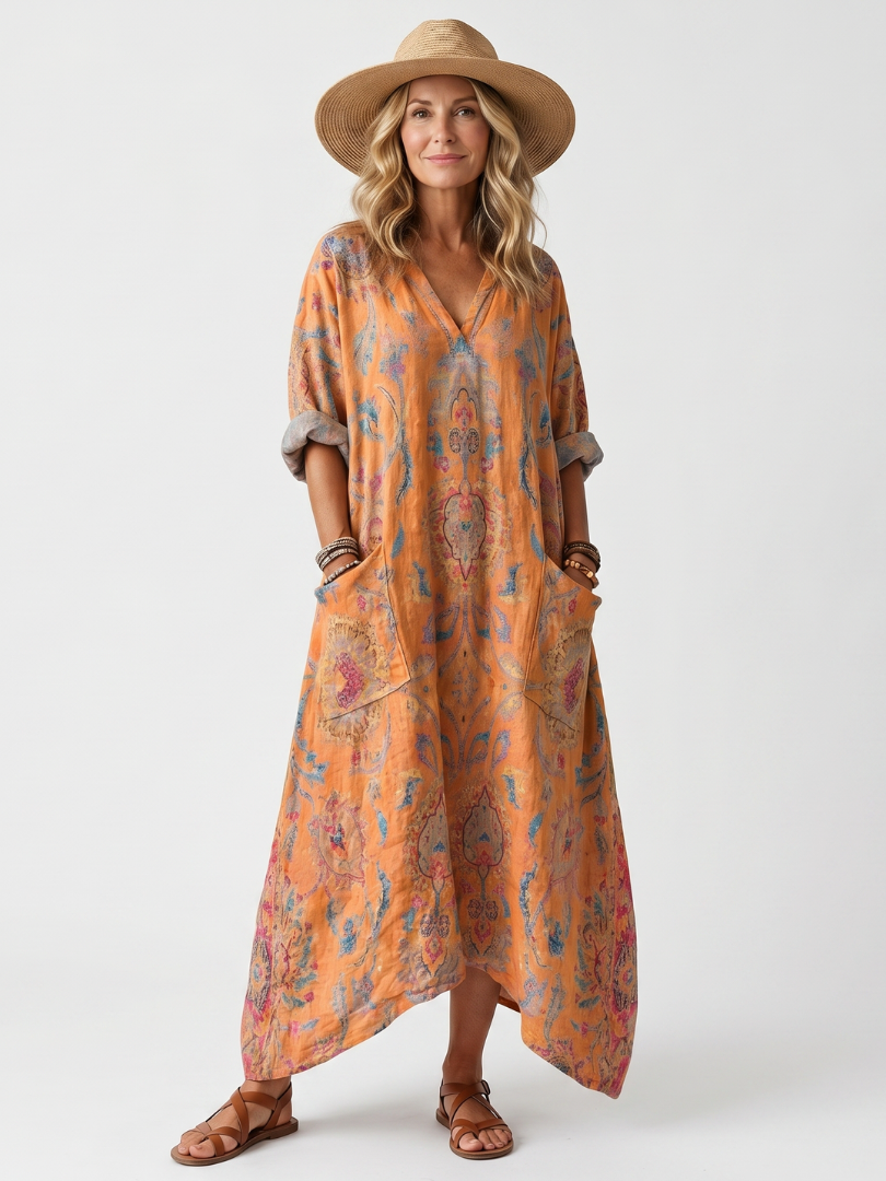 Réjane | Oversize Abito Midi con Colletto con Tasche