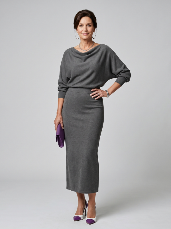 Romy | Abito Midi Drappeggiato