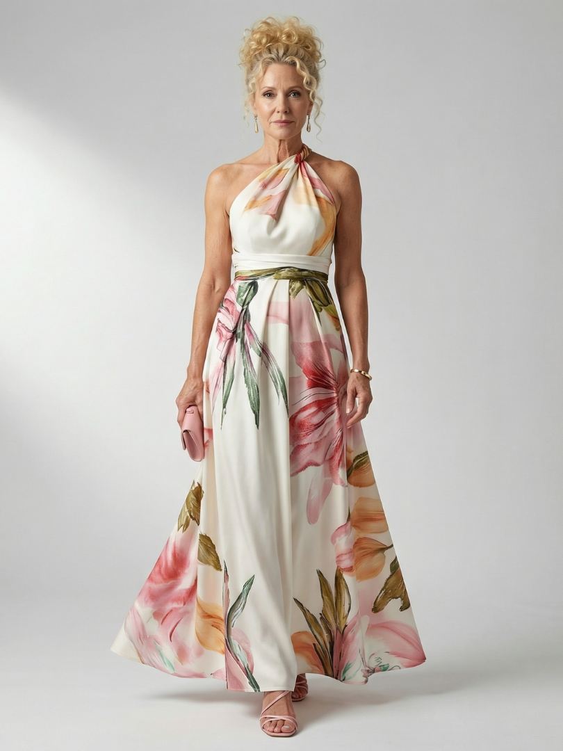 Amiel | Abito Maxi con Motivo Floreale