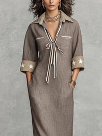 MAREN | Abito Maxi in Lino a Righe
