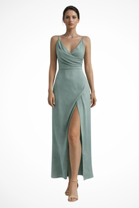 Selvara | Abito Maxi Drappeggiato con Spacco