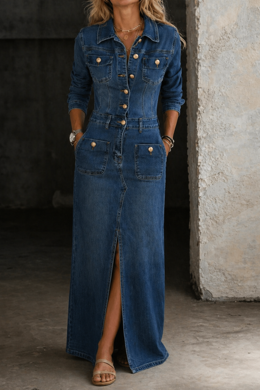 Leila | Classico Giacca in Denim