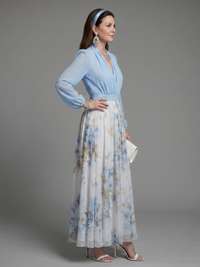Augusta | Abito Maxi con Motivo Floreale con Scollo a V