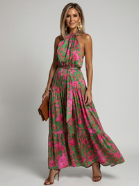 Rowen | Abito Midi con Collo Halter Drappeggiato