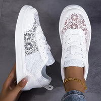 Dentelle | Sneakers da Donna in Pizzo con Motivo Floreale