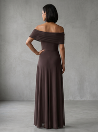 June | Abito Midi con Spalle Scoperte Drappeggiato