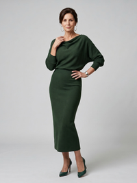 Romy | Abito Midi Drappeggiato