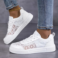Dentelle | Sneakers da Donna in Pizzo con Motivo Floreale