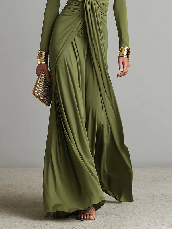 Valentine | Abito Maxi con Scollo a V con Volant