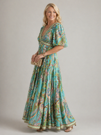 Violet & Grace | Abito Maxi con Scollo a V con Maniche a Sbuffo