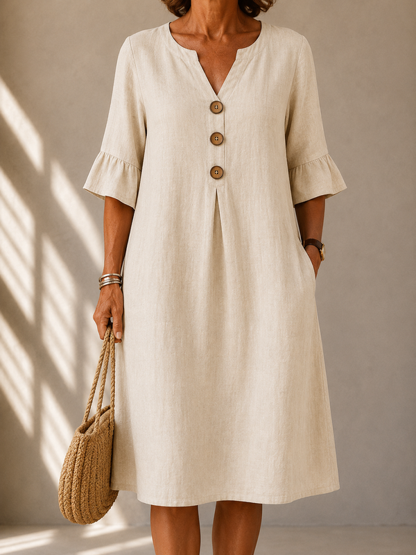 Charlotte | Abito Midi con Bottoni