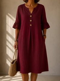 Charlotte | Abito Midi con Bottoni
