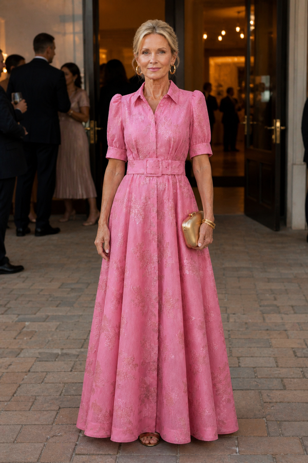 Violet & Grace | Abito Maxi con Motivo Floreale con Cintura