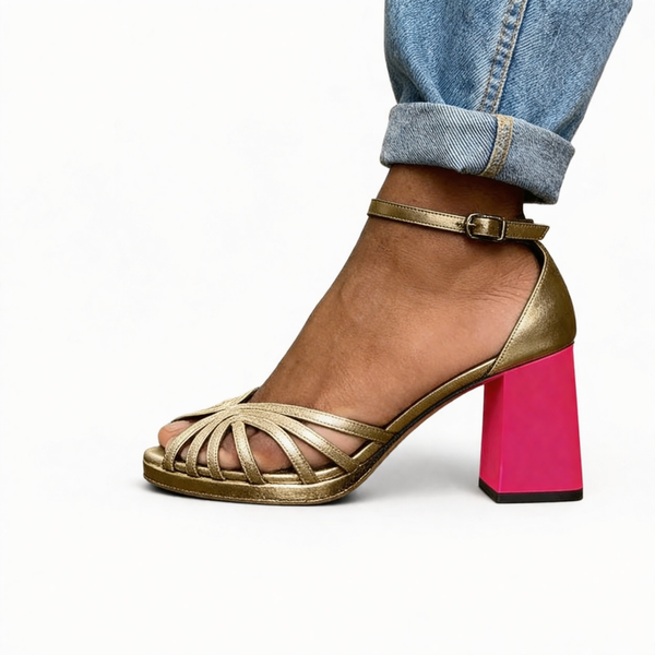 Veronica | Elegante Scarpe con Tacco Oro