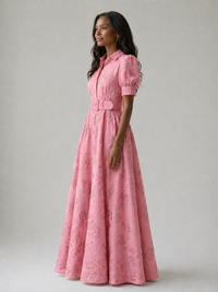 Violet & Grace | Abito Maxi con Motivo Floreale con Cintura