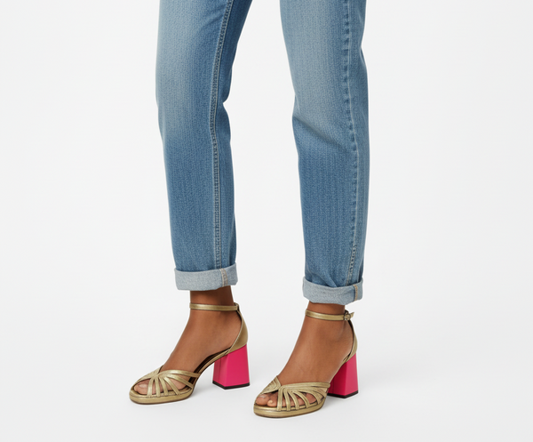 Veronica | Elegante Scarpe con Tacco Oro