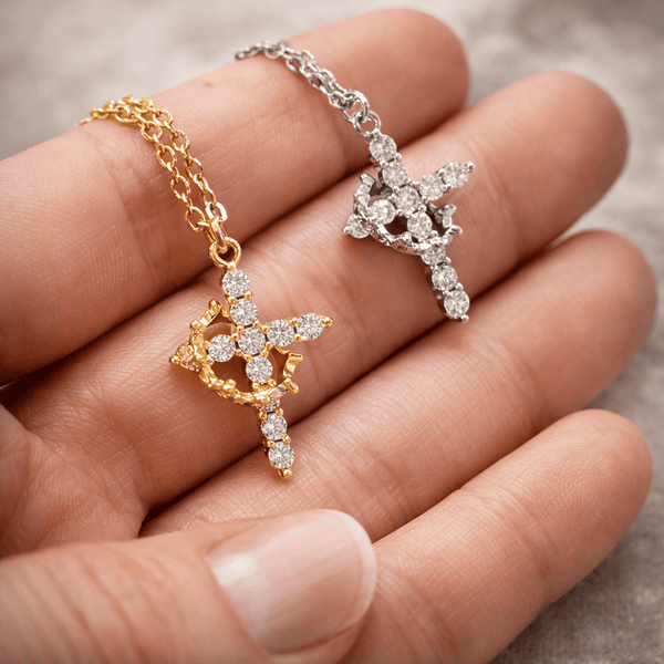 Cross & Crown | Collana Oro