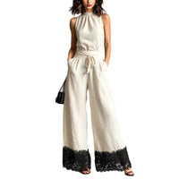Halter Jumpsuit | Prodotto in Pizzo con Cintura