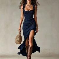 Jane | Boho Abito Maxi con Spacco