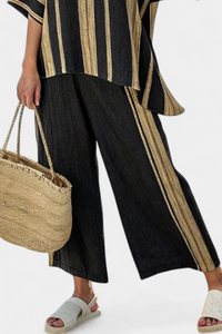 Brielle | Pantaloni da Donna in Lino a Righe