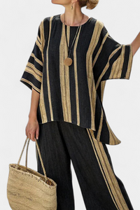 Brielle | Pantaloni da Donna in Lino a Righe