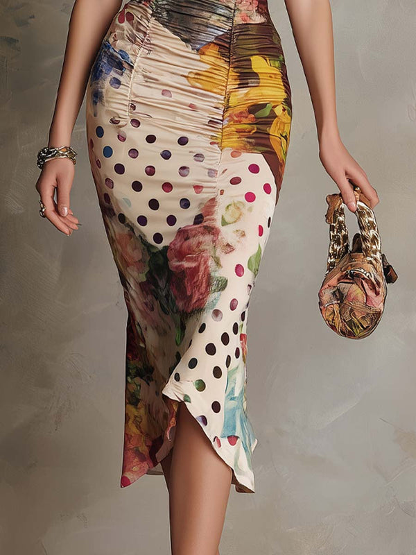 Lace Midi Dress | Abito Arricciato