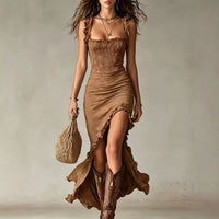 Jane | Boho Abito Maxi con Spacco