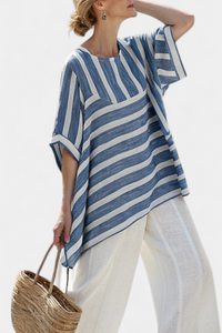 Alexa | Pantaloni da Donna Blu a Righe