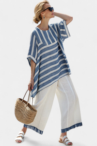 Alexa | Pantaloni da Donna Blu a Righe