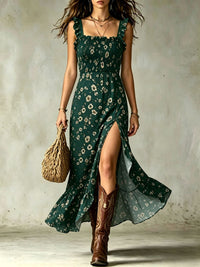 Maxi Floral Dress | Prodotto con Volant con Spacco
