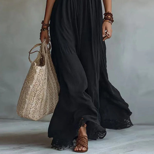 JADE | Abito Maxi in Pizzo con Collo Halter