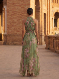 Olivia | Abito con Motivo Floreale con Collo Halter