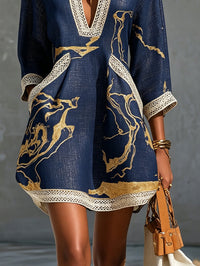 Cosette | Abito Mini in Pizzo Blu Navy all'Uncinetto