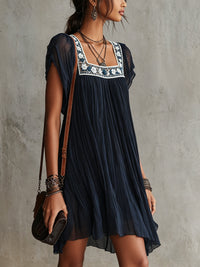 Apolline | Abito Mini in Chiffon con Motivo Floreale Plissettato