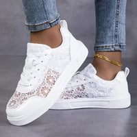 Dentelle | Sneakers da Donna in Pizzo con Motivo Floreale