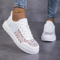 Dentelle | Sneakers da Donna in Pizzo con Motivo Floreale