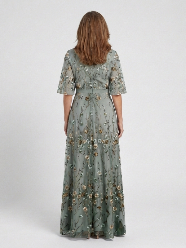 Violet & Grace | Abito Maxi con Motivo Floreale con Scollo a V