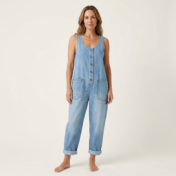 Liva | Tuta in Denim con Bottoni