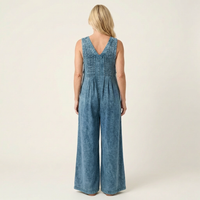 Griselda | Tuta in Denim Plissettato