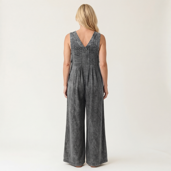Griselda | Tuta in Denim Plissettato