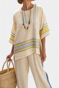 Clara | Pantaloni da Donna in Lino Blu